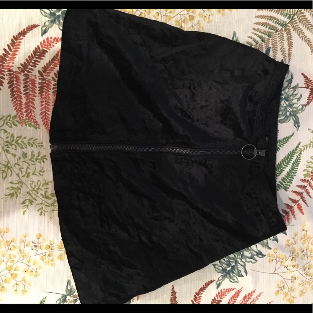 free people zip up velvet skirt